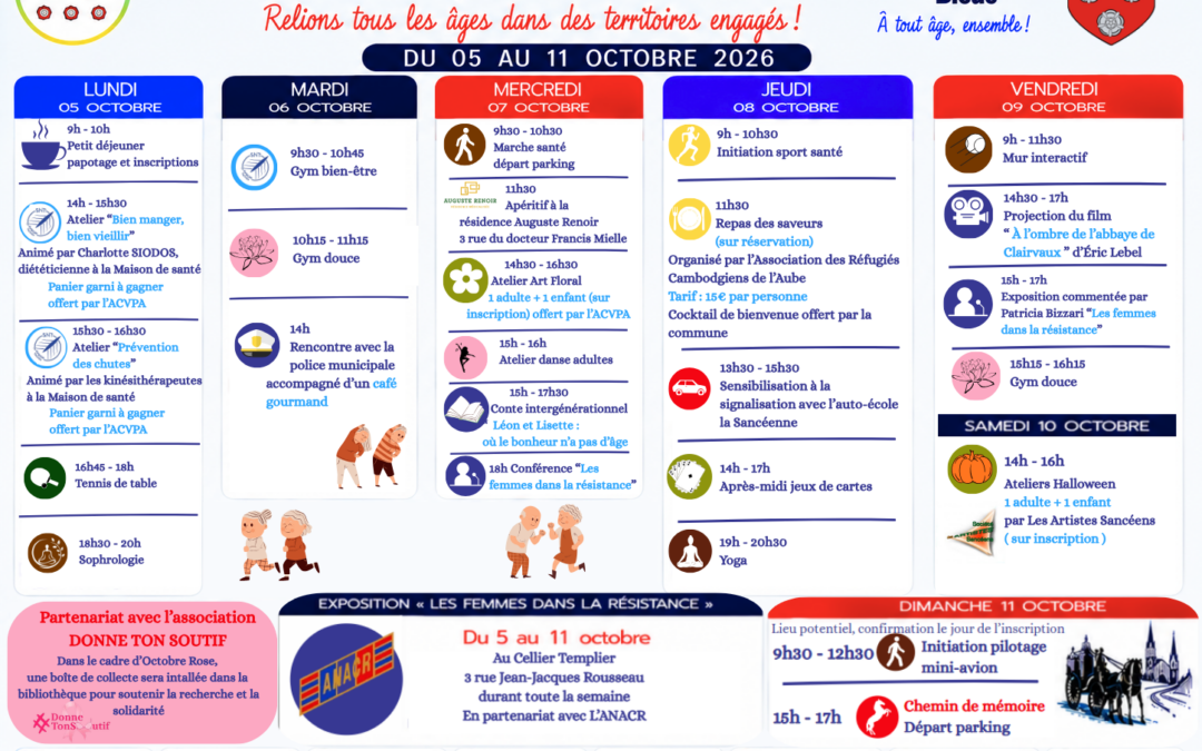 Programme Semaine Bleue 2026